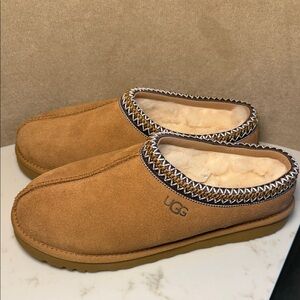 UGG Chestnut Suede Shearling Lined Slip-On Mules